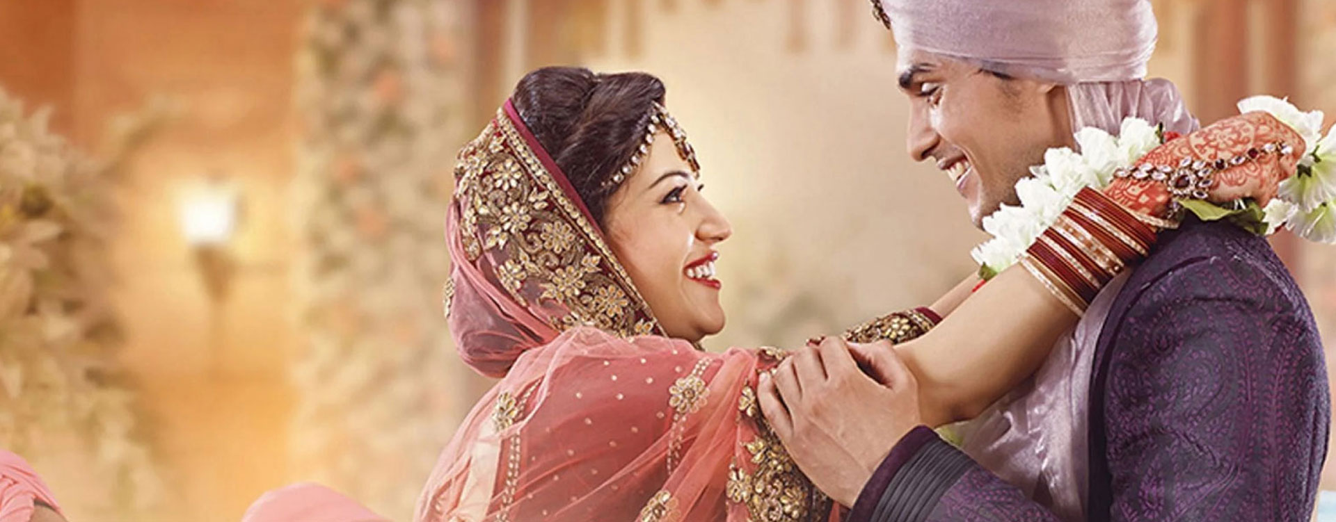 Wedding couple just married