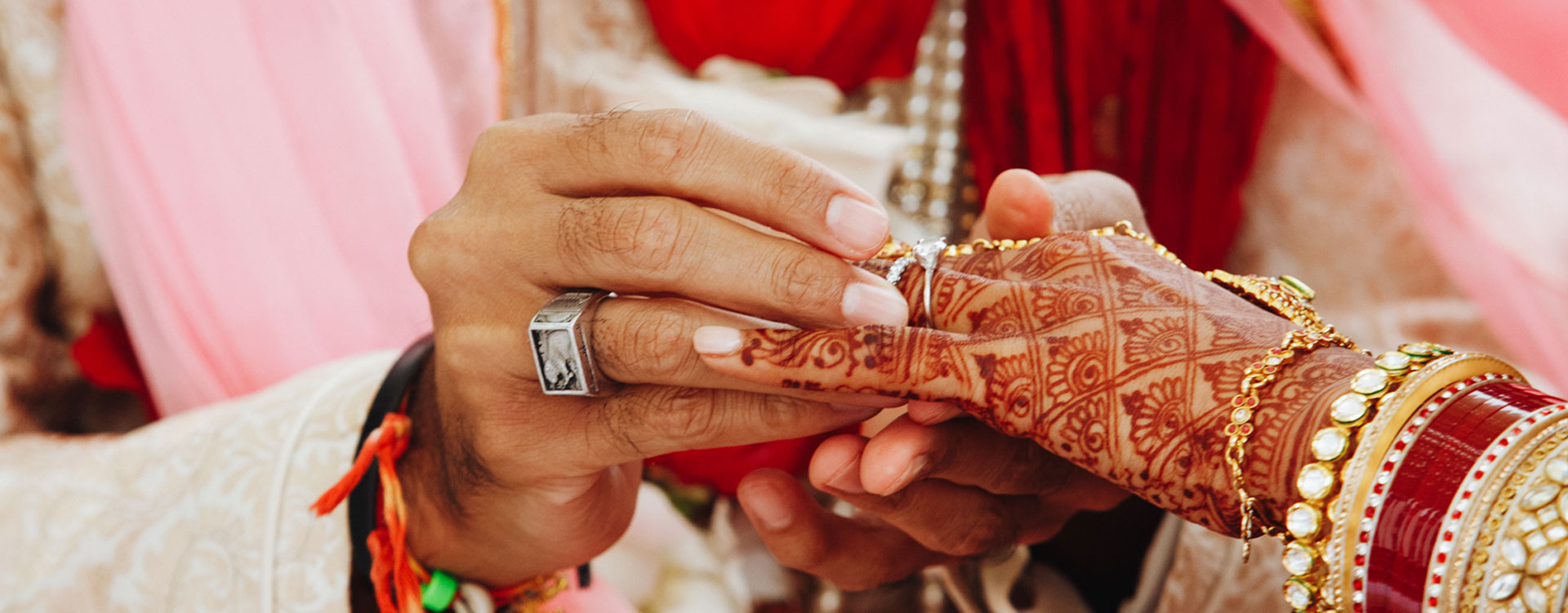 Wedding couple just married